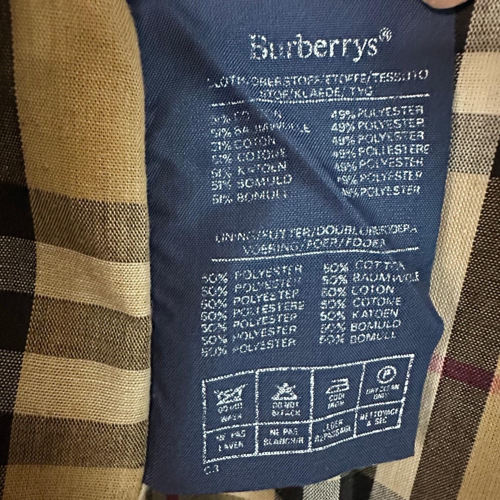 Burberrys Trench Coat 42 Long Khaki Good Vtg Nova Check Made in England‎ Classic - Picture 16 of 16